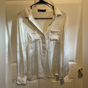 The Limited, Medium, White, silky button down, blouse